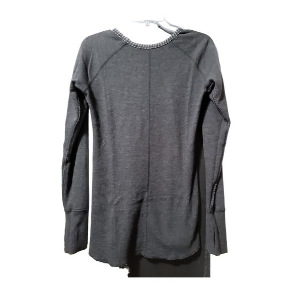 Lululemon Open Your Heart Long Sleeve Heathered Black Classic Stripe Reversible - Picture 6 of 10